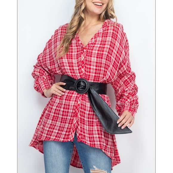 Plaid Print Tunic Top - Picture 7 of 7